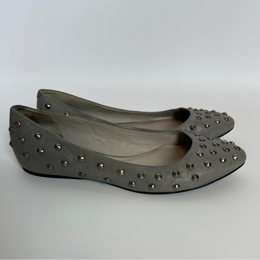 Pour La Victoire Studded Leather Gray Ballet Flats size‎ 7 - Picture 3 of 10